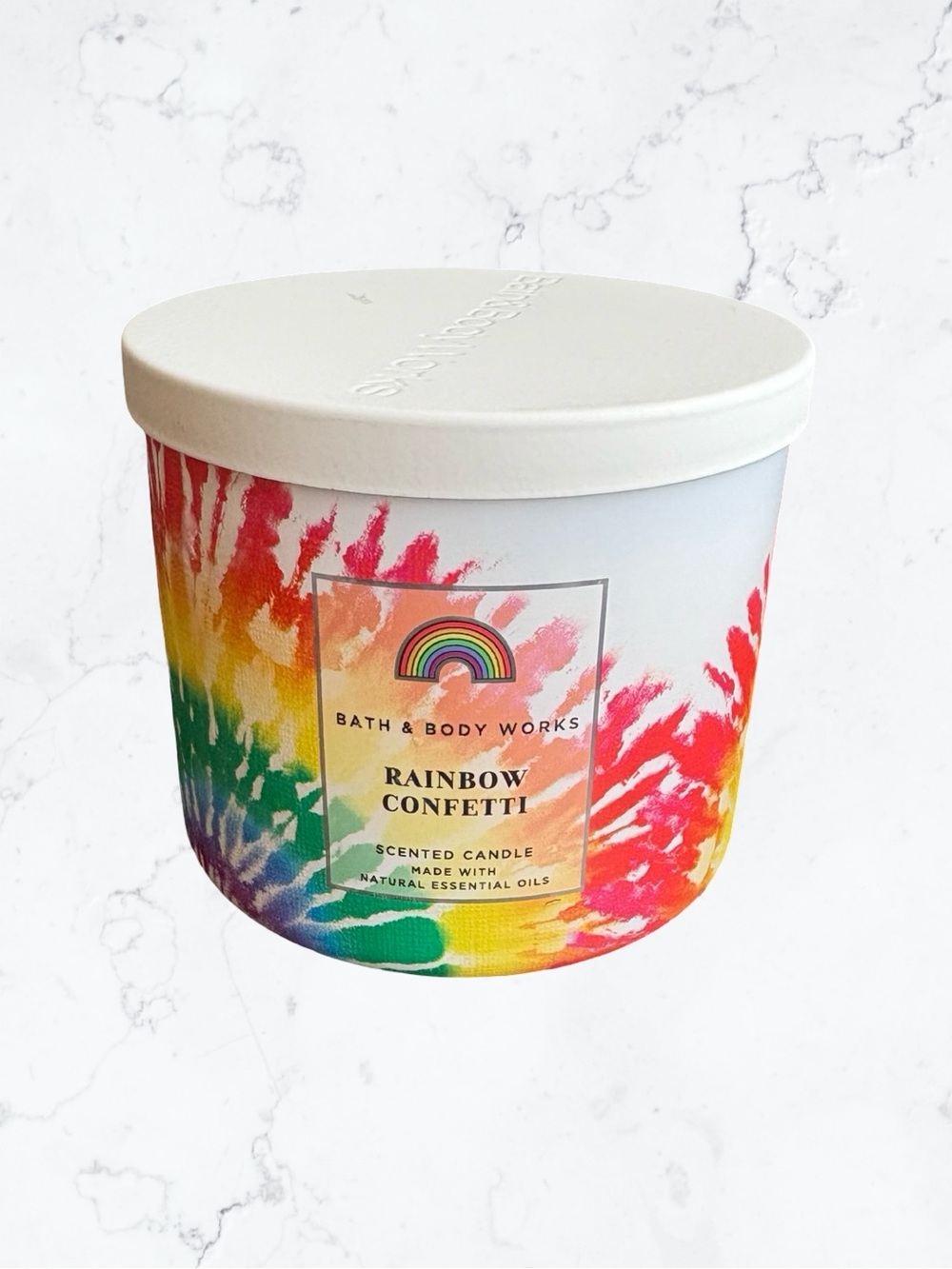 Bath & Body Works Rainbow Confetti Candle - Multicolor with White Lid